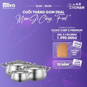 BỘ NỒI INOX OLIVO CHEF’S PREMIUM OLIVO Chefs Premium