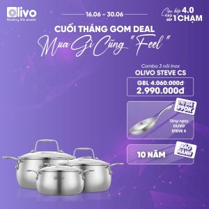 BỘ NỒI INOX OLIVO STEVE CS olivo steve CS