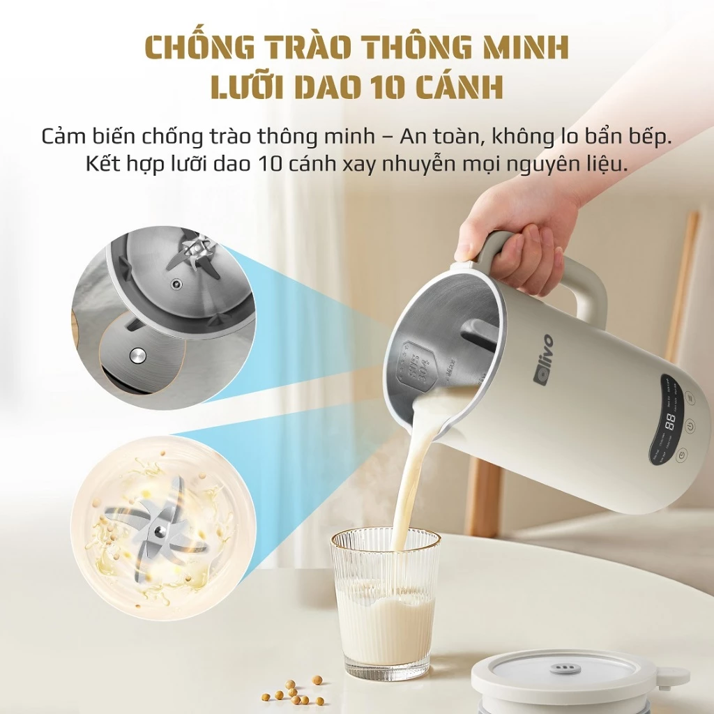 Máy Làm Sữa Hạt Mini OLIVO CB1000 4 May Lam Sua Hat Mini OLIVO CB1000 4