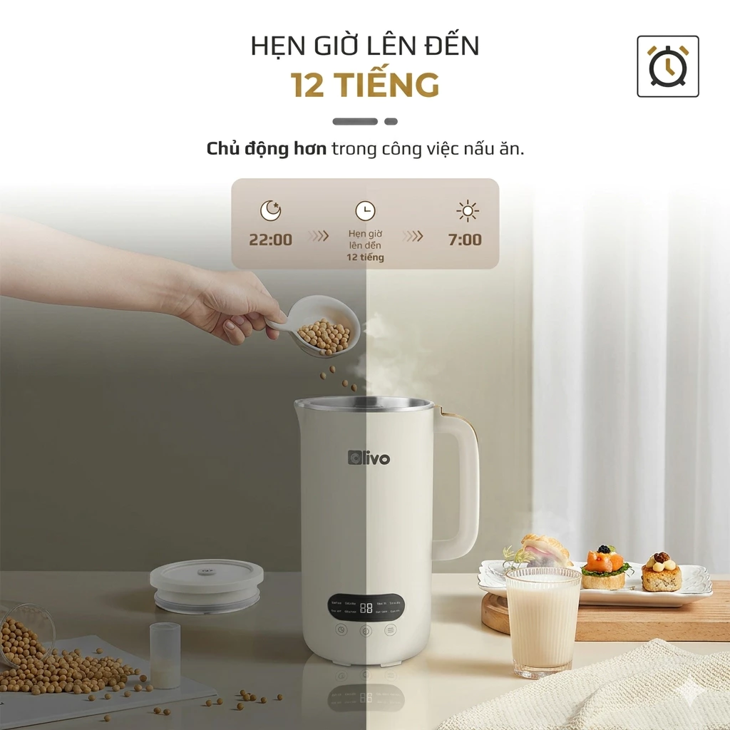 Máy Làm Sữa Hạt Mini OLIVO CB1000 6 May Lam Sua Hat Mini OLIVO CB1000 6
