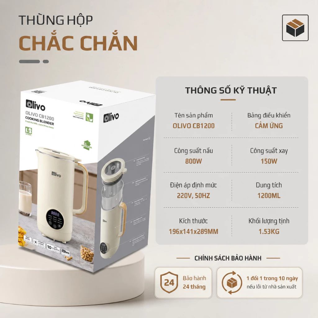 Máy Làm Sữa Hạt OLIVO CB1200 8 May Lam Sua Hat OLIVO CB1200 8