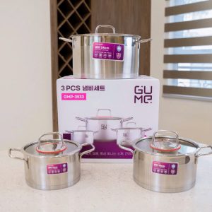 Bộ nồi 5 đáy inox 304 JEJU (3PCS) GMP-3533