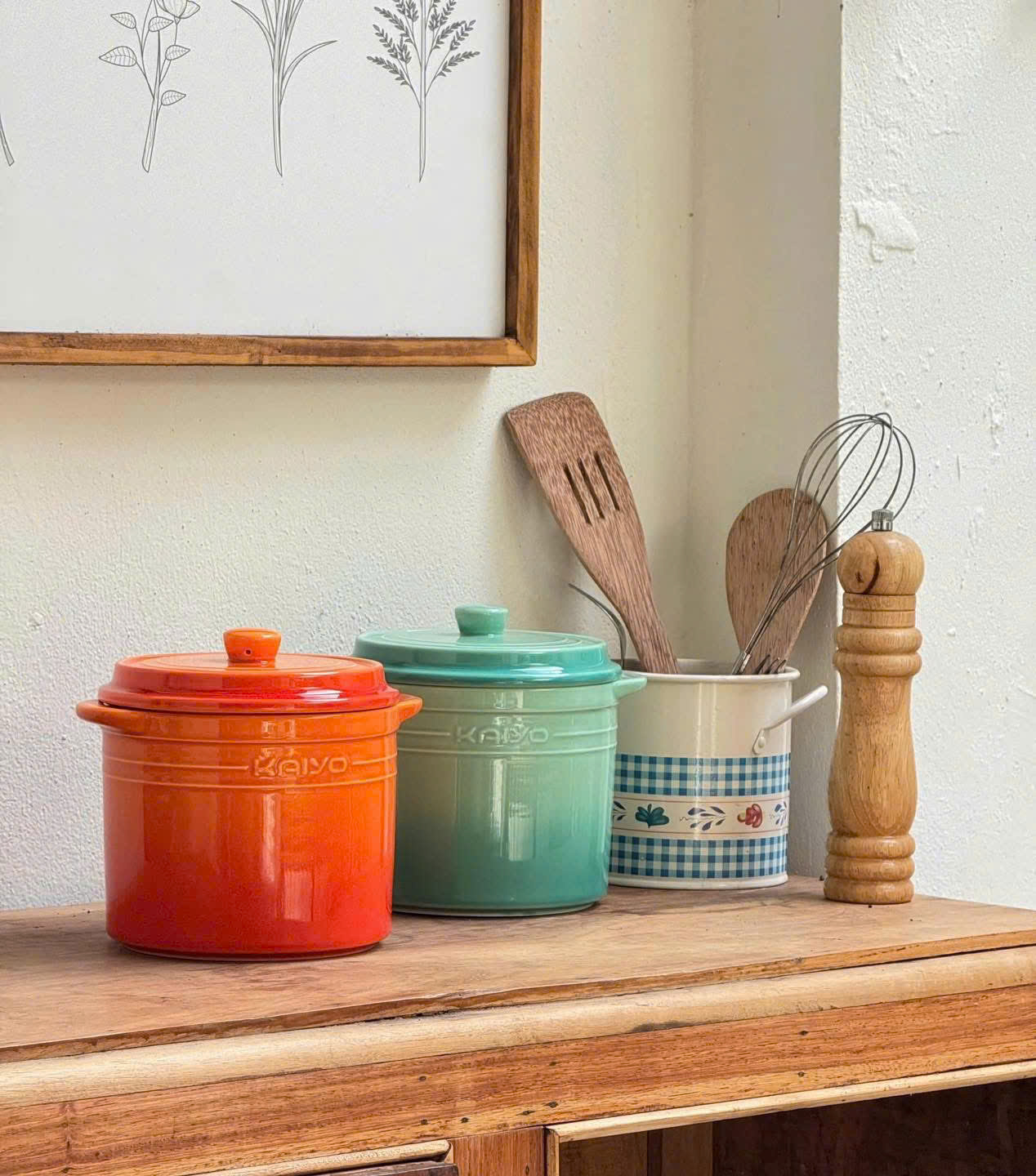 Hũ gốm sứ muối dưa cà rainbow Kaiyo 1.5L 2 Hu gom su muoi dua ca rainbow Kaiyo 1.5L 2