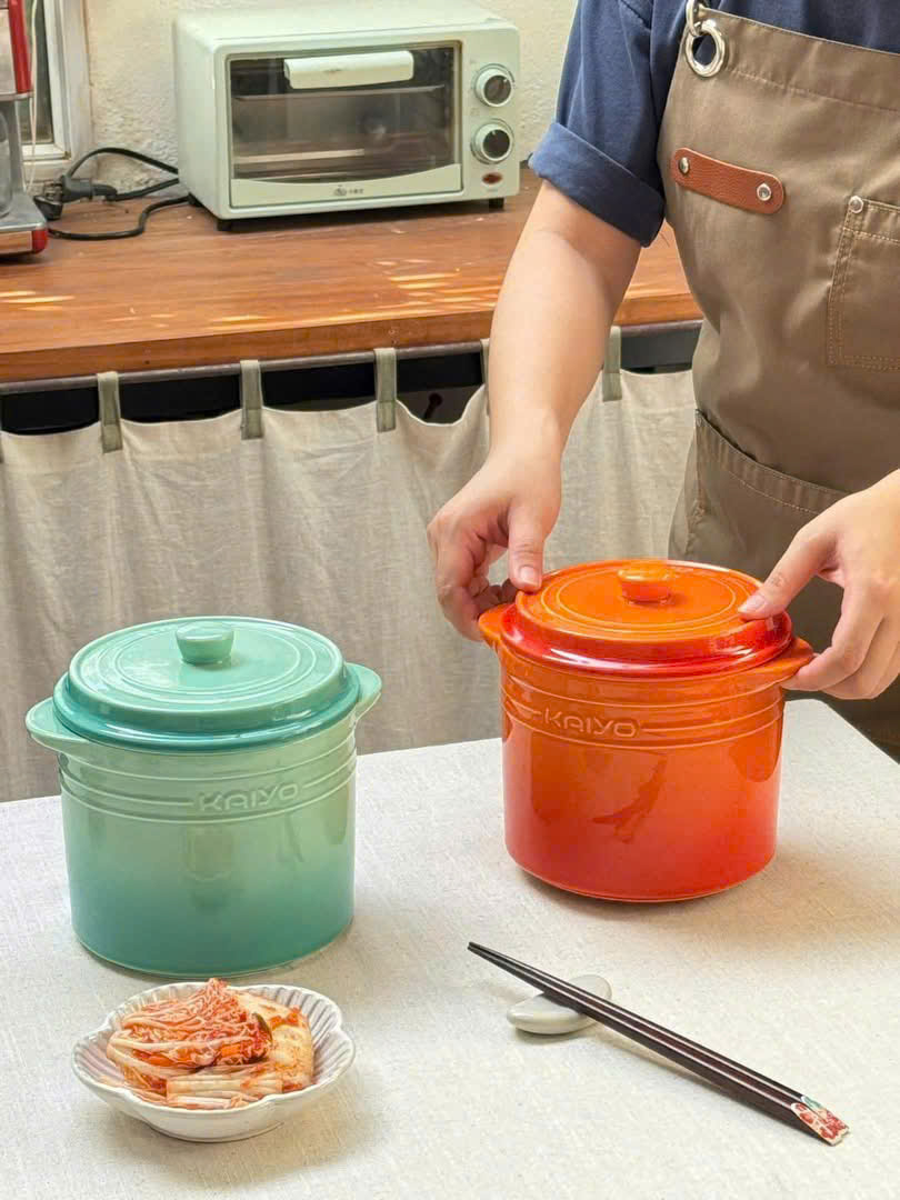 Hũ gốm sứ muối dưa cà rainbow Kaiyo 1.5L 3 Hu gom su muoi dua ca rainbow Kaiyo 1.5L 3