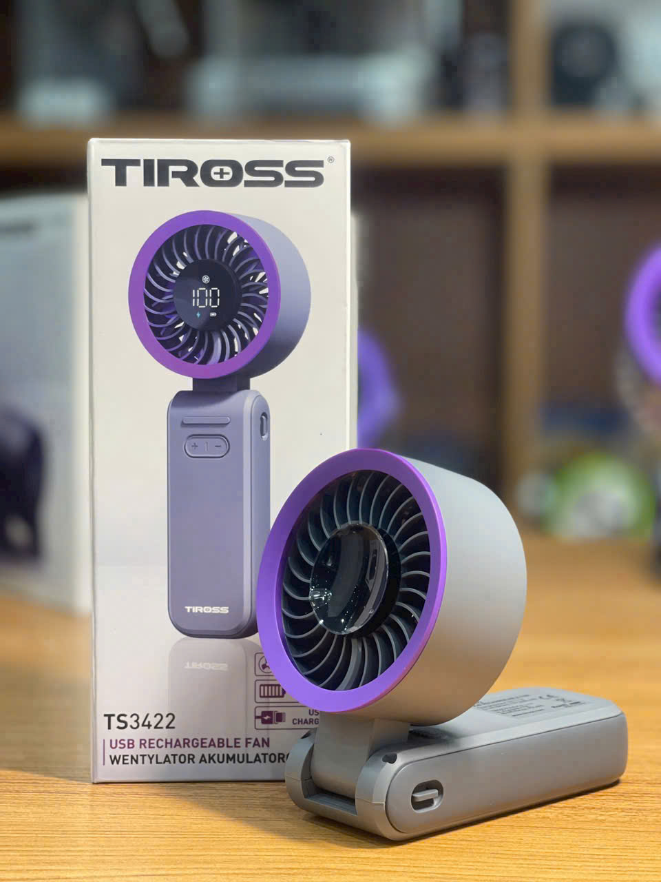 Quạt sạc USB cầm tay mini Tiross TS3422