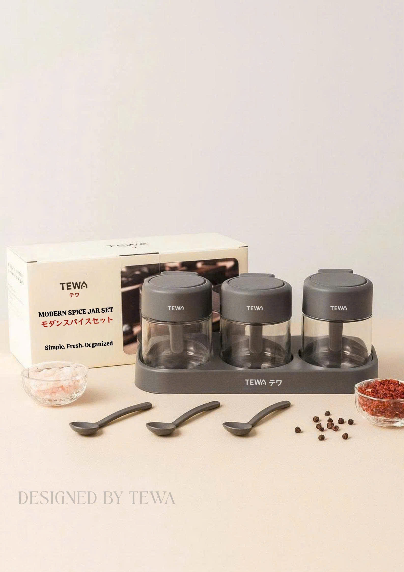 SET 3 LỌ THỦY TINH ĐỰNG GIA VỊ TEWA JAPAN CAO CẤP 3 SET 3 LO THUY TINH DUNG GIA VI TEWA JAPAN CAO CAP 3