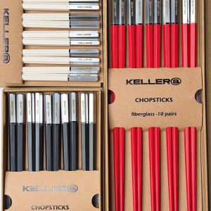 Set 10 đôi đũa chuôi bạc Keller Germany