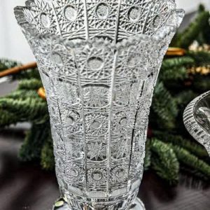 BÌNH HOA PHA LÊ BOHEMIA M57 CHÂN ĐẾ TRÒN 30.5CM