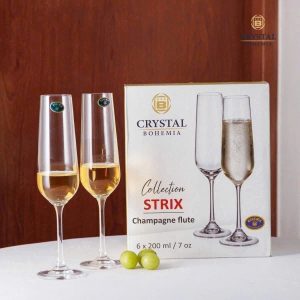 BỘ 6 LY SÂM PANH PHA LÊ BOHEMIA STRIX TITANIUM