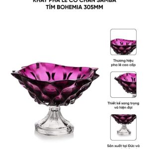 Chân bồng pha lê Bohemia Samba 30cm