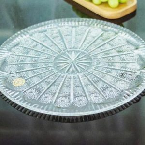 ĐĨA PHA LÊ BOHEMIA HOA VĂN MÀI 34CM