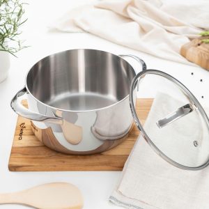 Nồi inox thân đáy liền tri-ply silver Crown kaiyo size 18CM KIC-6605 Noi inox than day lien tri ply silver Crown kaiyo 1