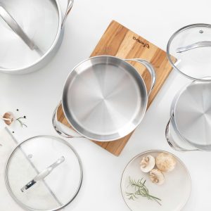 Nồi inox thân đáy liền tri-ply silver Crown kaiyo size 18CM KIC-6605 Noi inox than day lien tri ply silver Crown kaiyo 10
