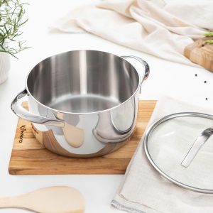 Nồi inox thân đáy liền tri-ply silver Crown kaiyo size 18CM KIC-6605 Noi inox than day lien tri ply silver Crown kaiyo 2
