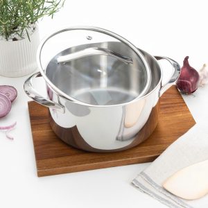 Nồi inox thân đáy liền tri-ply silver Crown kaiyo size 18CM KIC-6605 Noi inox than day lien tri ply silver Crown kaiyo 3