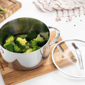 Nồi inox thân đáy liền tri-ply silver Crown kaiyo size 18CM KIC-6605 Noi inox than day lien tri ply silver Crown kaiyo 7