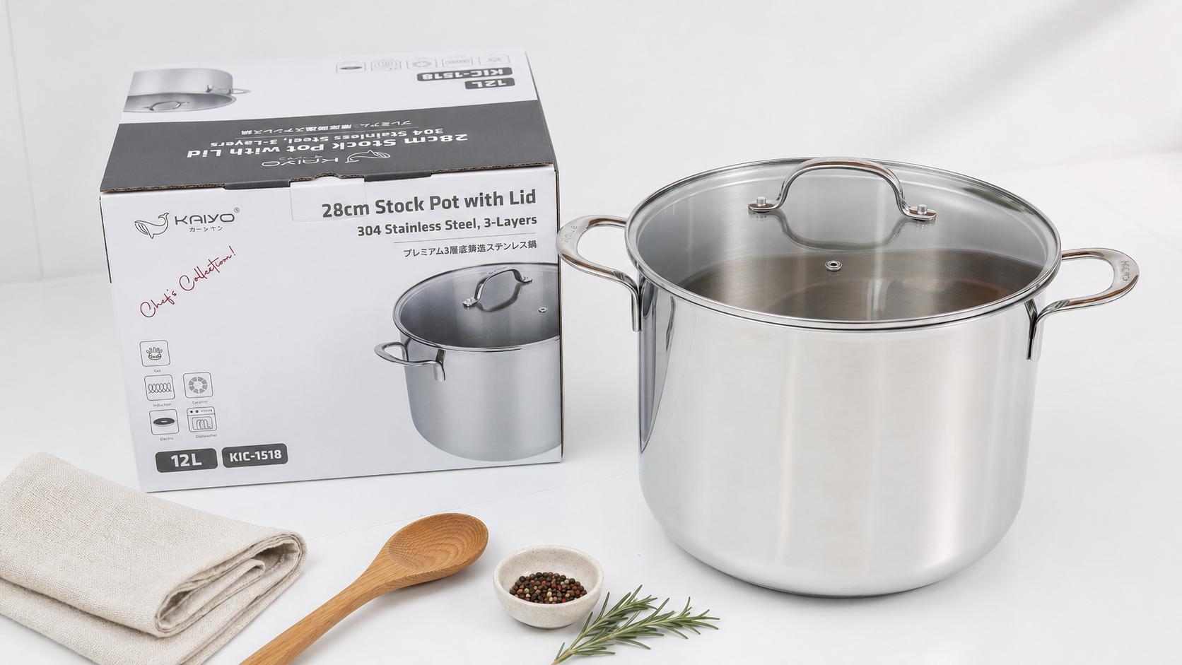 Nồi luộc gà inox 304 Kaiyo 011 Noi luoc ga inox 304 Kaiyo 011