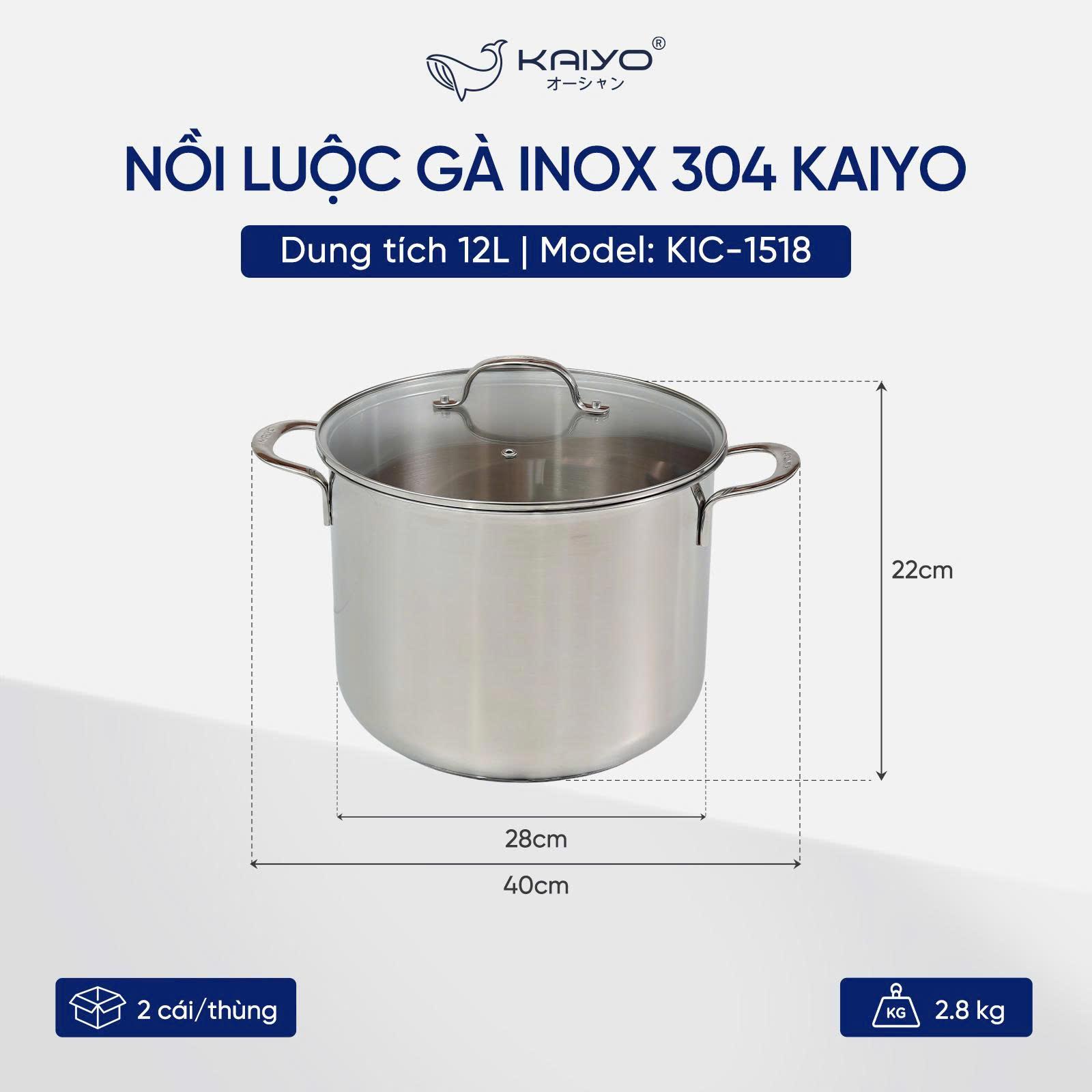 Nồi luộc gà inox 304 Kaiyo 09 Noi luoc ga inox 304 Kaiyo 09