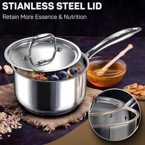 QUÁNH INOX CAO CẤP CIWETE SAUCEPAN WITH LID 16CM