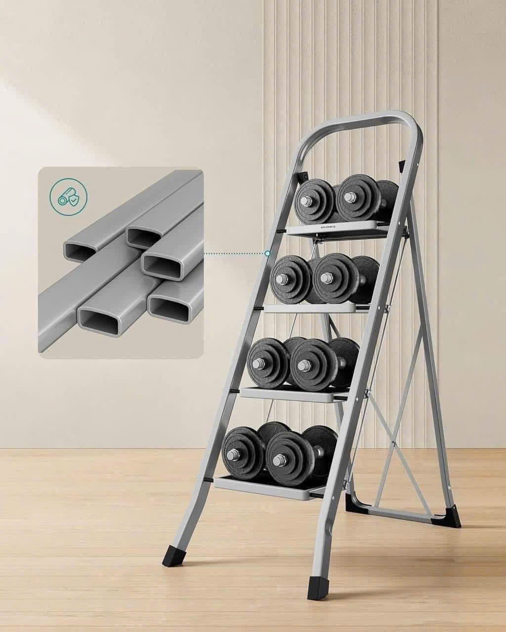 Thang Nhôm Gấp Gọn Songmics 4 Bậc Cao Cấp 3 Thang Nhom Gap Gon Songmics 4 Bac Cao Cap 3