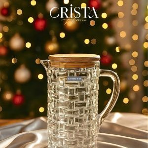 BÌNH THỦY TINH VÂN CARO NẮP TRE CRISTA HOME