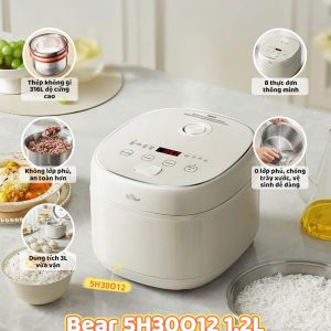 Nồi cơm điện từ lòng nồi inox 316 bear RC-5H30012,1.2Lít