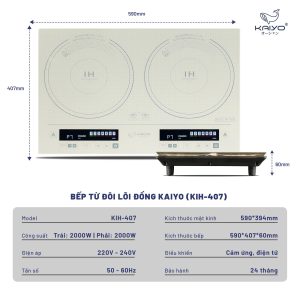 Bếp từ đôi lõi đồng Kaiyo (KIH-407)