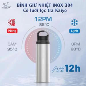 Binh giu nhiet chan khong inox 304 Kaiyo 800ml 1
