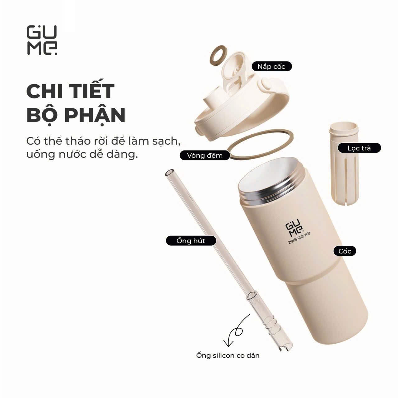 CỐC GIỮ NHIỆT INOX 316 PHỦ GỐM GUME GM-F3301 6 COC GIU NHIET INOX 316 PHU GOM GUME GM F3301 6