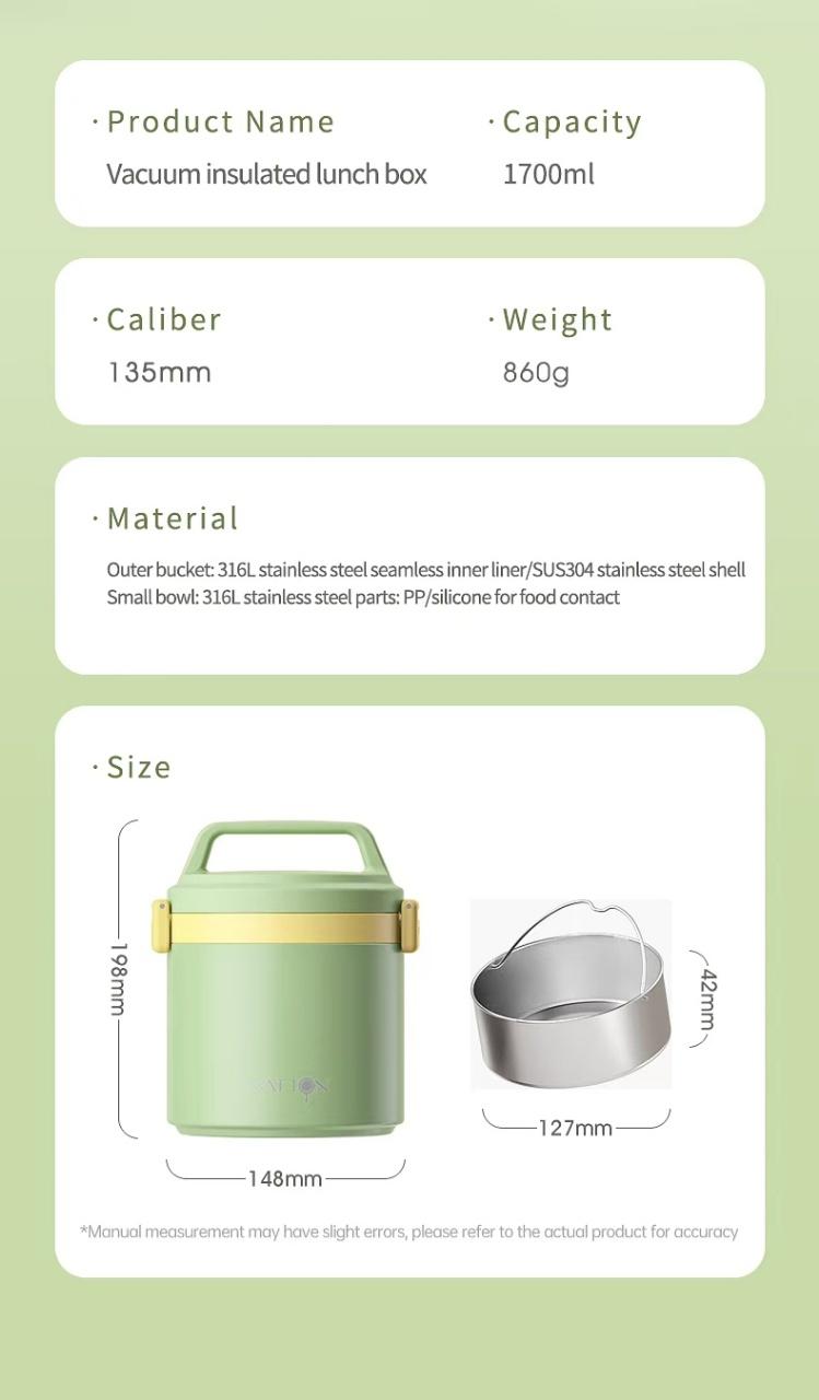 Cặp lồng OYATTON 1700ml OYATTON - O525 24 Cap long OYATTON 1700ml OYATTON O525 24