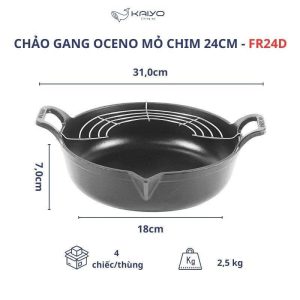 Chảo gang Oceno mỏ chim 24cm OFR-1259