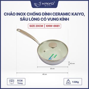 Chao inox chong dinh ceramic Kaiyo 21