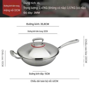 Chao sau long nap inox Chockmen size 32cm C246 12