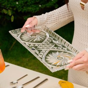 Dia pha le Bohemia chu nhat mai xoay 40cm 1