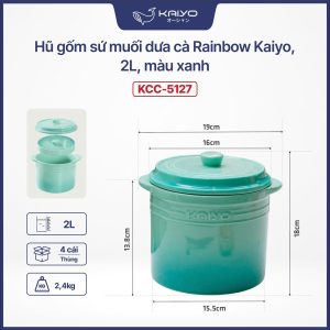 Hũ gốm sứ muối dưa cà rainbow Kaiyo 2L