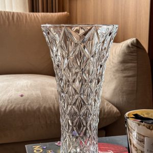 Lọ hoa Memphis trắng 30.5cm Crystal Bohemia