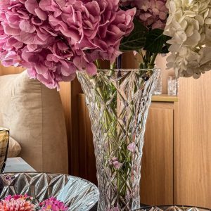 Lo hoa Memphis trang 30.5cm Crystal Bohemia 3