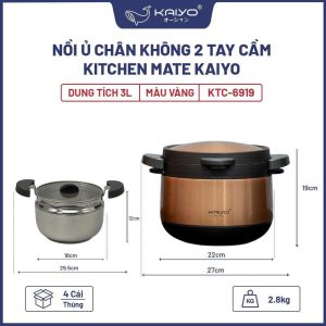 NỒI Ủ 2 TAY CẦM KITCHEN MATE KAIYO DUNG TÍCH 3L