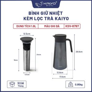 Phích giữ nhiệt kèm lọc trà Kaiyo dung tích 1.8L