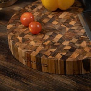 Thot chat tron go Teak dau kaiyo 38x30cm TDC04 2