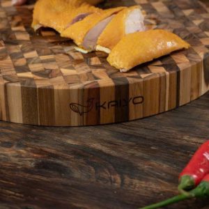 Thot chat tron go Teak dau kaiyo 38x30cm TDC04 5