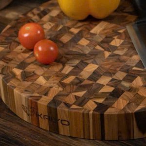 Thot chat tron go Teak dau kaiyo 38x30cm TDC04 7