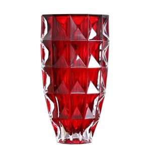lọ hoa kim cương đỏ 33cm crystal bohemia