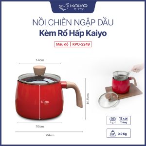 Noi chien ngap dau kem ro hap Kaiyo 15cm 1