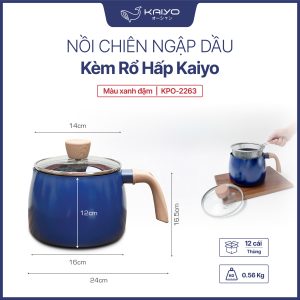 Noi chien ngap dau kem ro hap Kaiyo 15cm 2