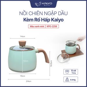 Nồi chiên ngập dầu kèm rổ hấp Kaiyo 15cm