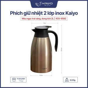 Phich giu nhiet 2 lop inox Kaiyo dung tich 2L 18