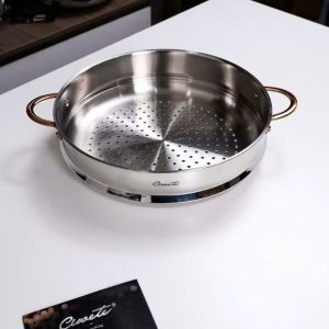 Chao inox sau long Ciwete series Royal Knight mau vang dong 32cm kem xung hap 4