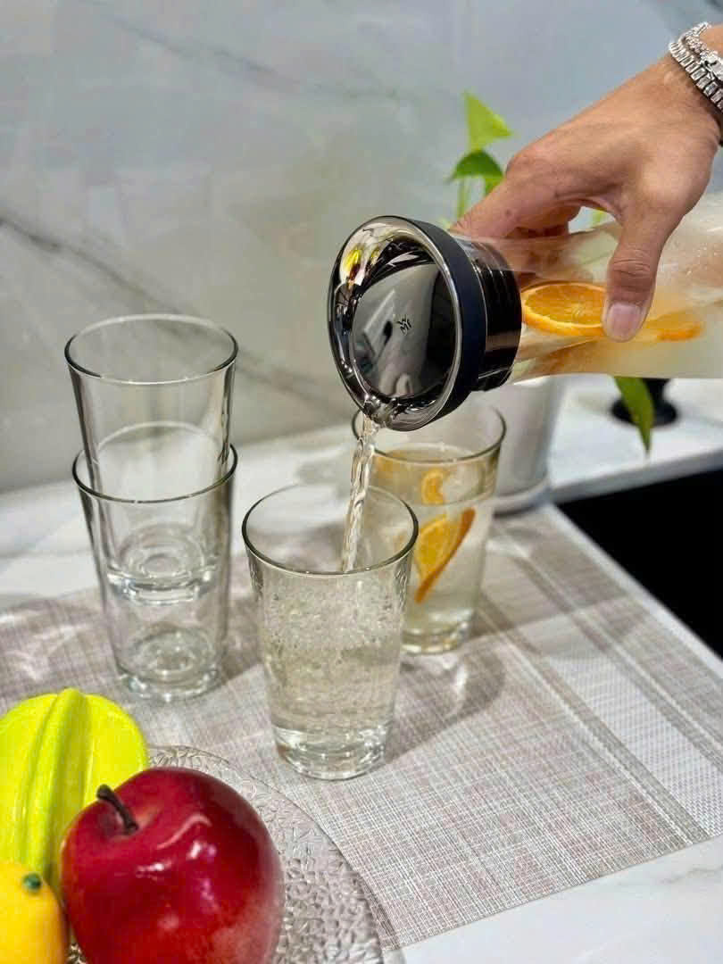 Bộ bình cốc đựng nước thủy tinh WMF Decanter 7 Bo binh coc dung nuoc thuy tinh WMF Decanter 7