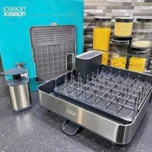 Set khay úp bát Extend Steel kèm bình xà phòng Joseph Joseph Rethink Sink 85189